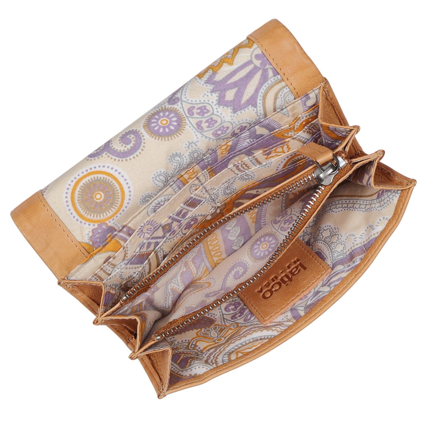 Leather Eloise Embroidered Heart Wallet